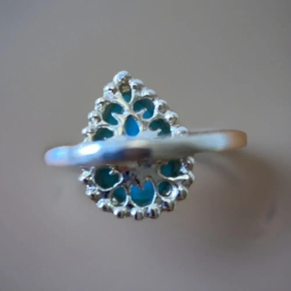 Kendra Scott Plated Blue Turquoise Ring Sz 7.